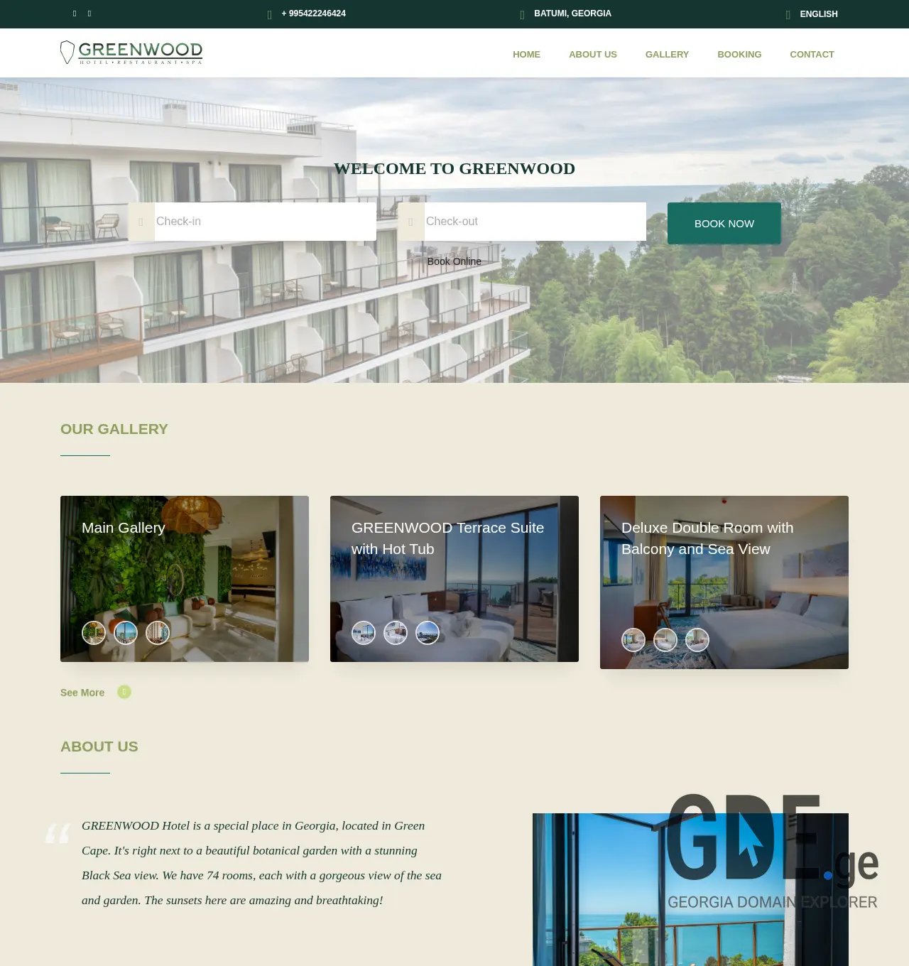Screenshot of the site greenwood.ge at 2025-11-30