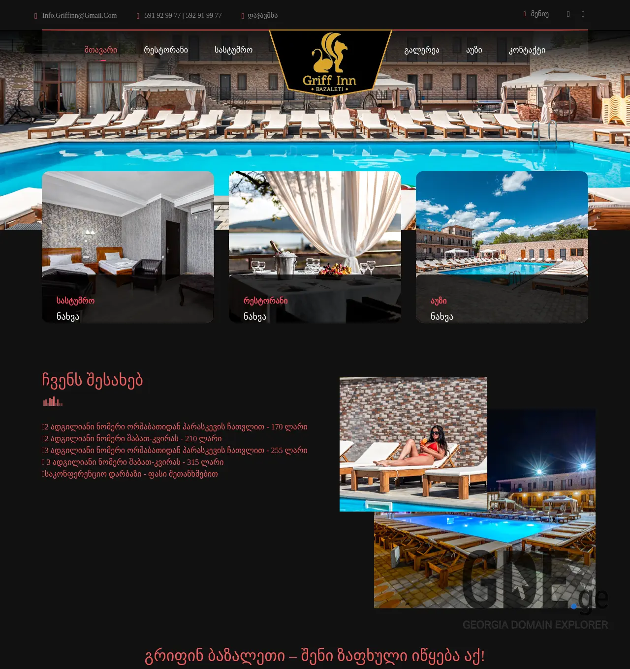 Screenshot of the site griffinn.ge at 2025-11-30