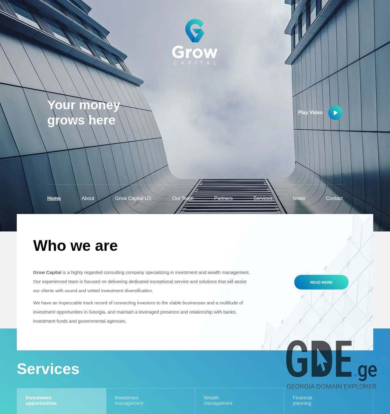 Screenshot of the site growcapital.ge at 2025-11-30