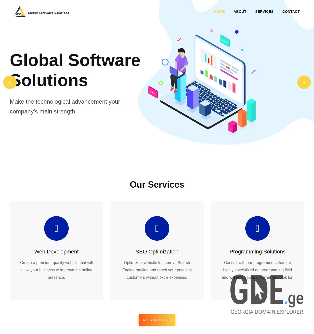 Screenshot of the site gssolutions.ge at 2025-11-30