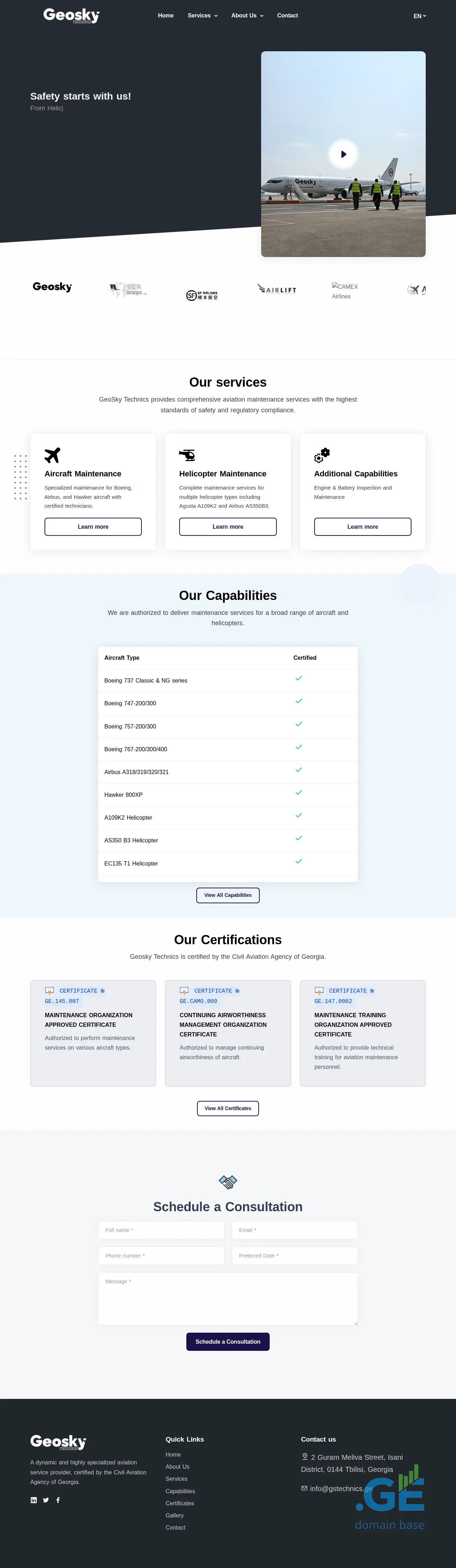 Screenshot of the site gstechnics.ge at 2025-10-07