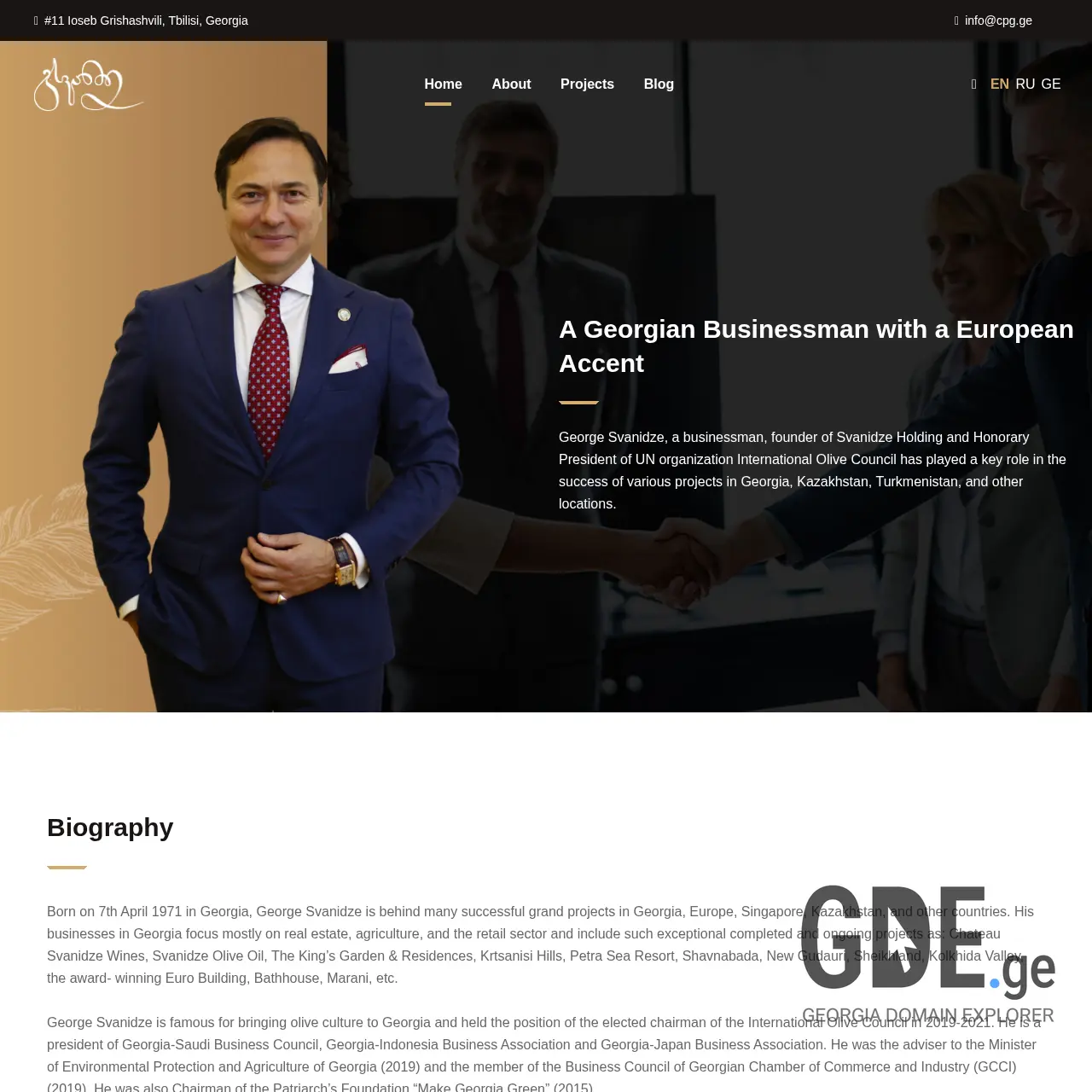 Screenshot of the site gsvanidze.ge at 2025-12-09