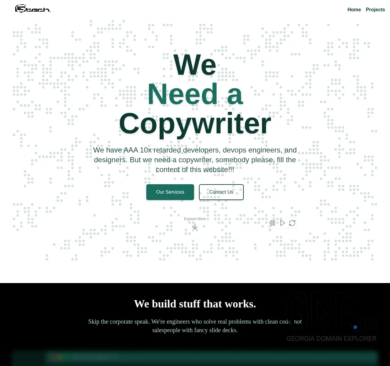 Screenshot of the site gtech.ge at 2025-11-26