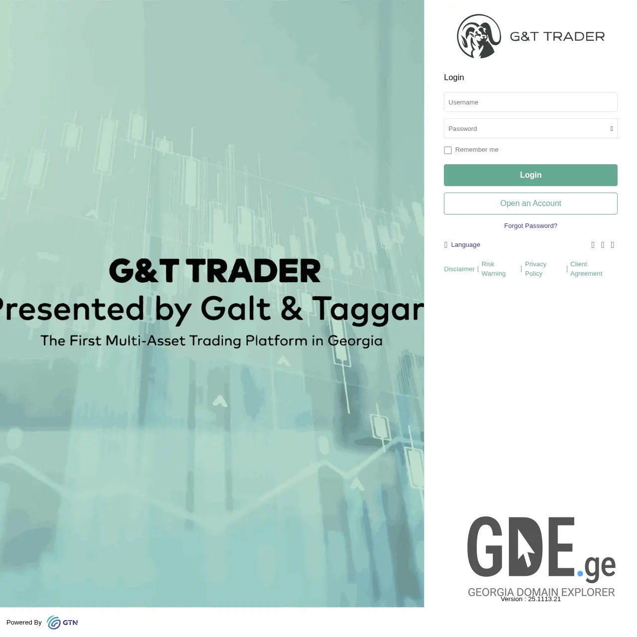 Screenshot of the site gttrader.ge at 2025-12-10