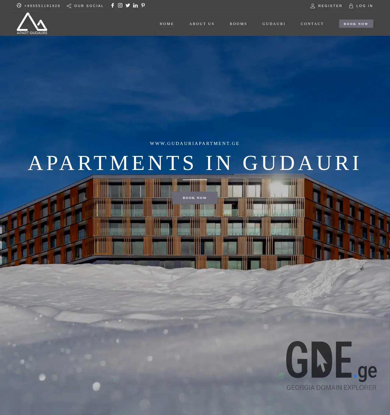 Screenshot of the site gudauriapartment.ge at 2025-11-30