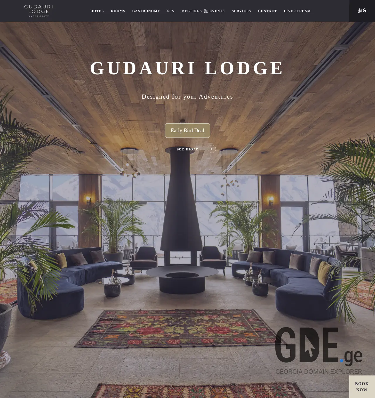 Screenshot of the site gudaurilodge.ge at 2025-11-30