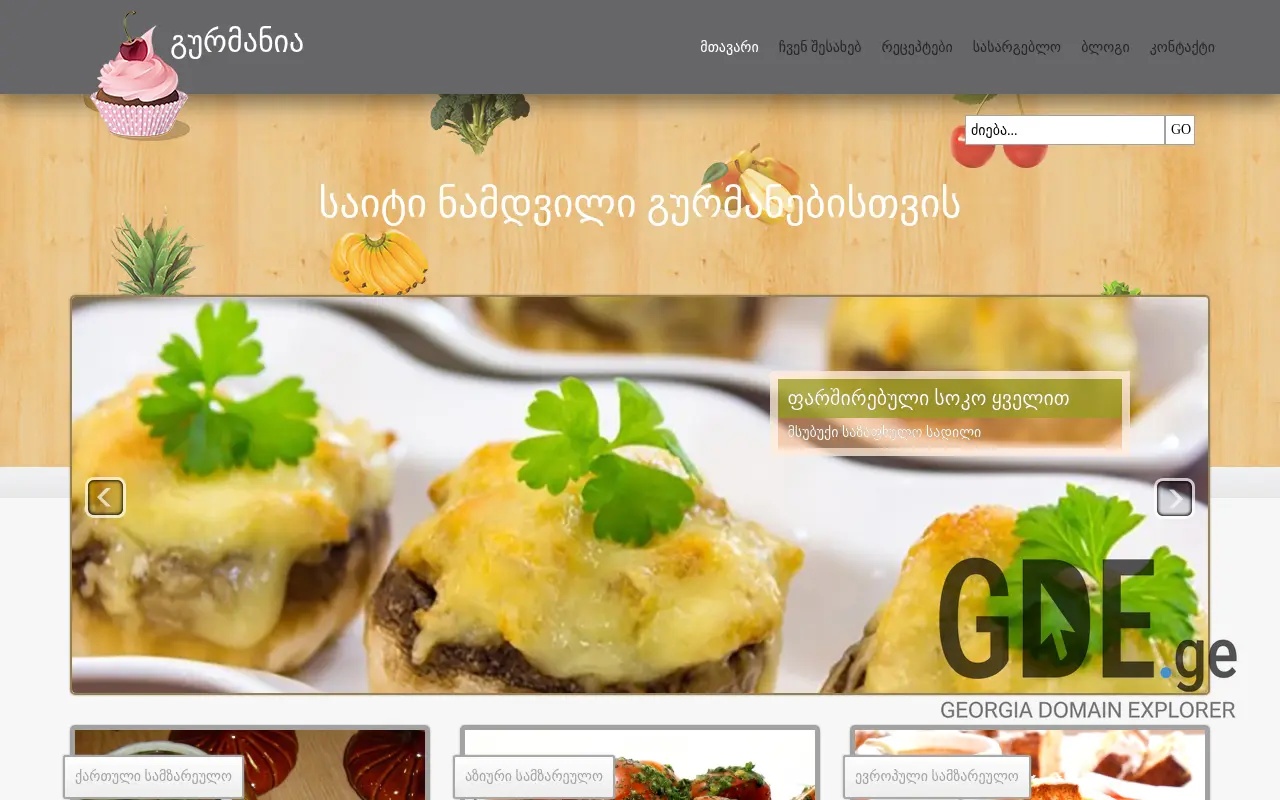 Screenshot of the site gurmania.ge at 2025-11-28