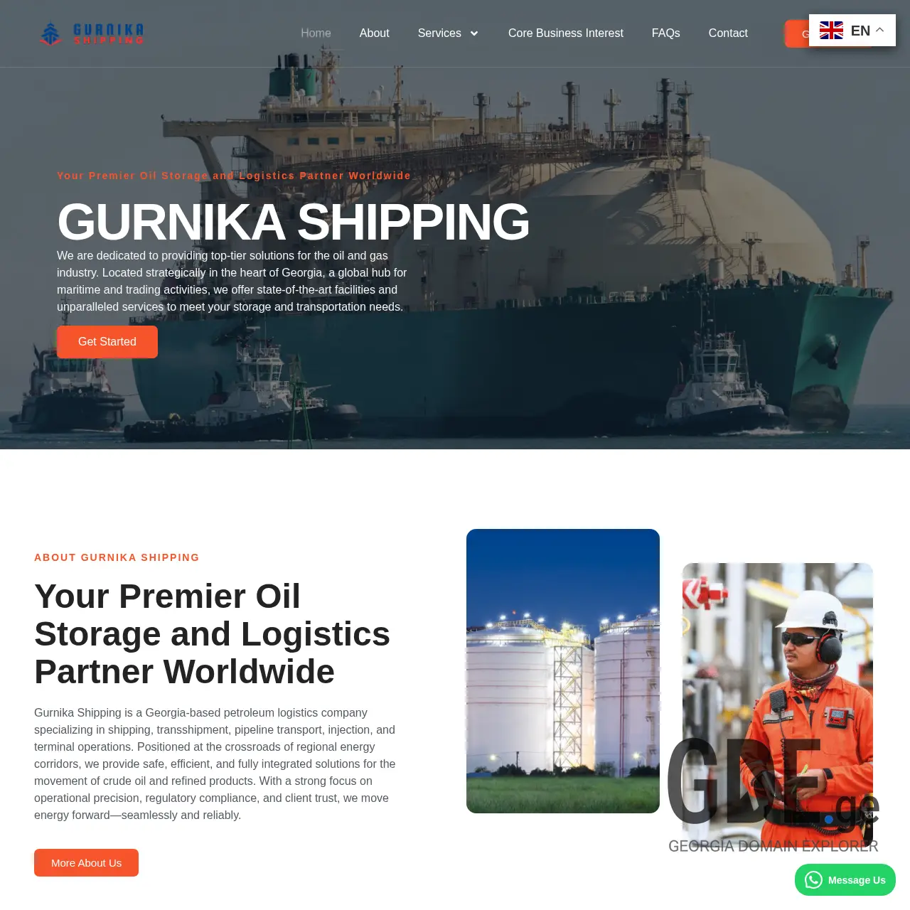 Screenshot of the site gurnikashipping.ge at 2025-12-10