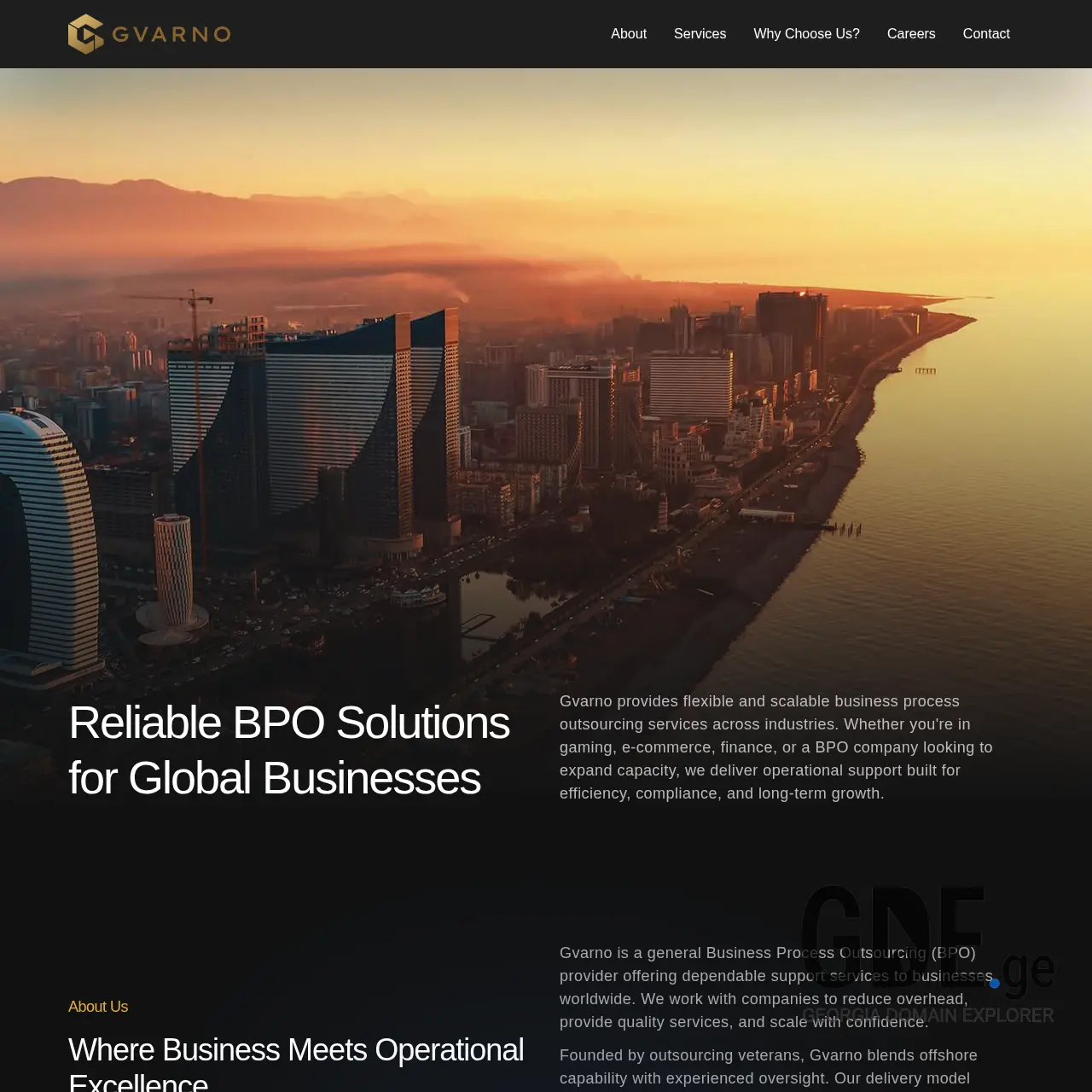 Screenshot of the site gvarno.ge at 2025-12-10