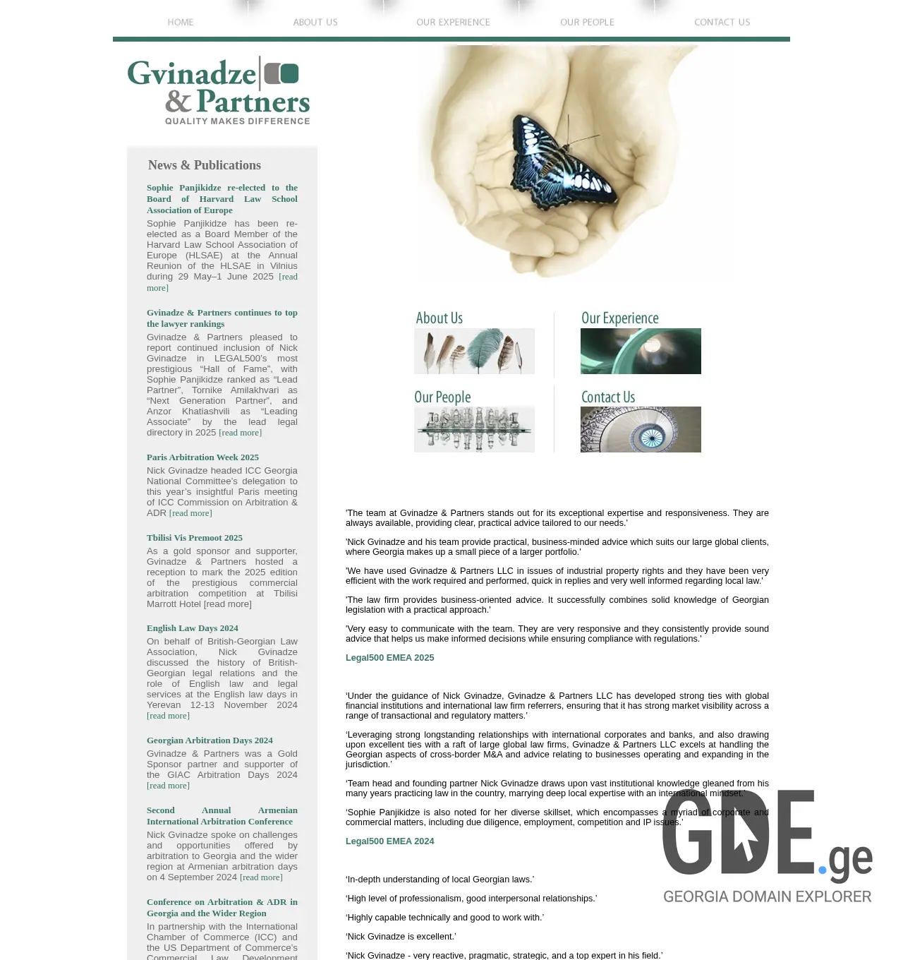 Screenshot of the site gvinadzeandpartners.ge at 2025-12-02