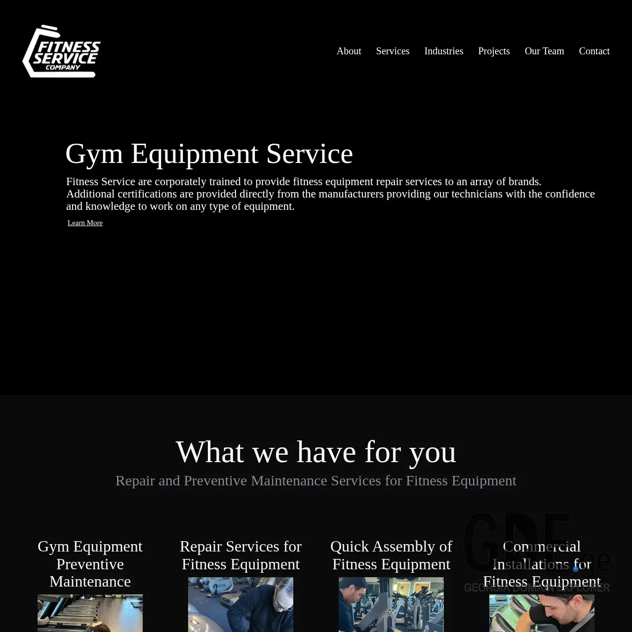 Screenshot of the site gym-service.ge at 2025-12-10