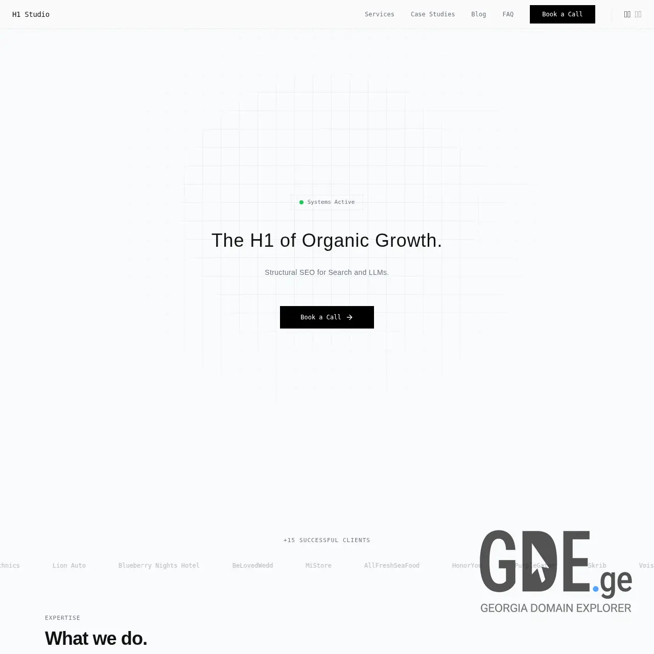 Screenshot of the site h1studio.ge at 2026-02-12