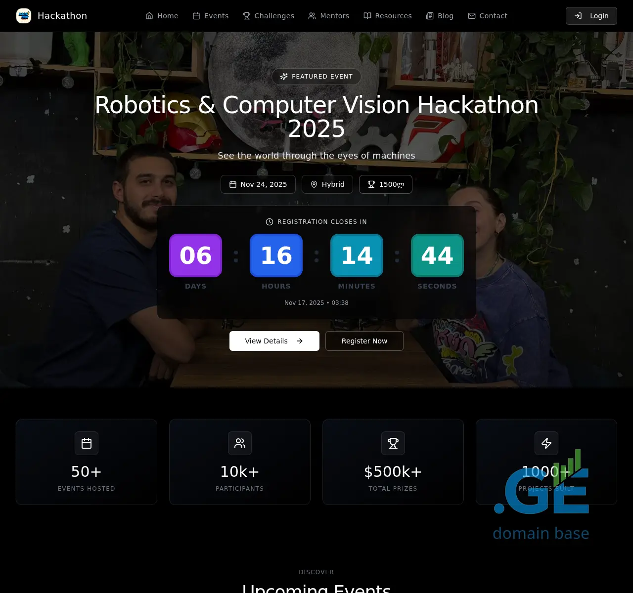 Screenshot of the site hackathon.ge at 2025-11-10