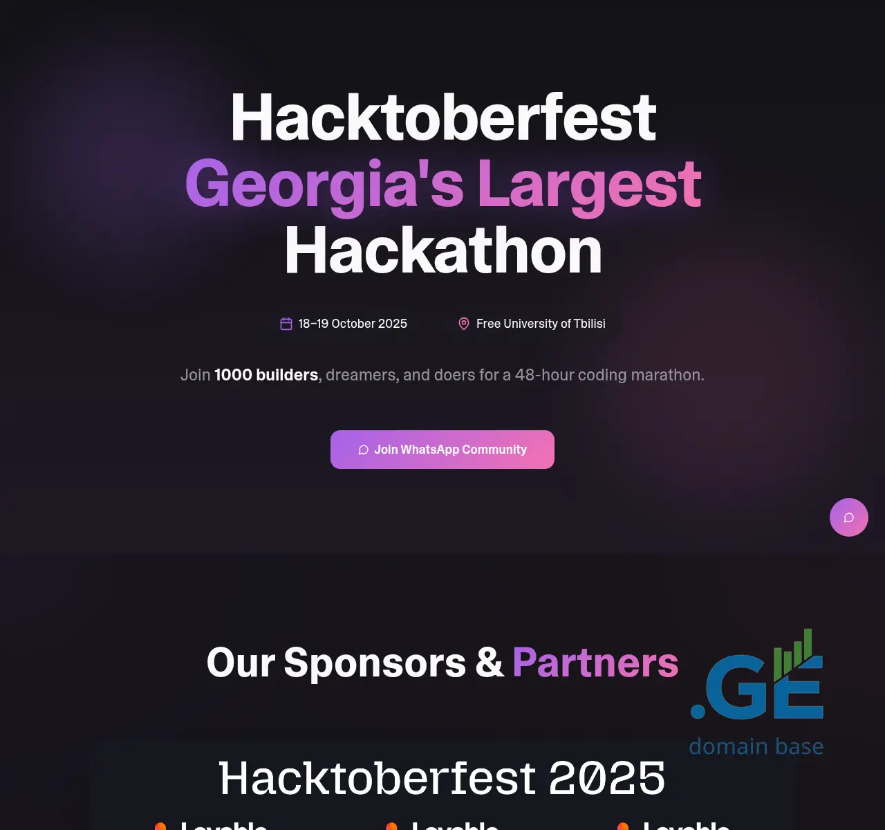 Screenshot of the site hacktoberfest.ge
