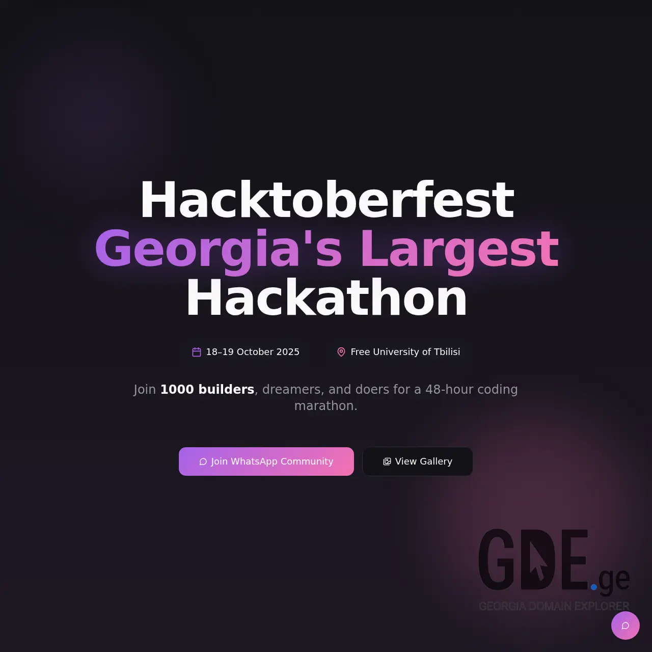 Screenshot of the site hacktoberfest.ge at 2025-12-14