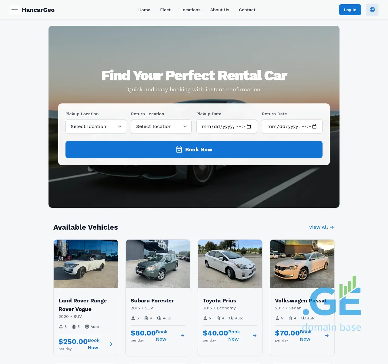 Screenshot of the site hancargeo.ge at 2025-10-28