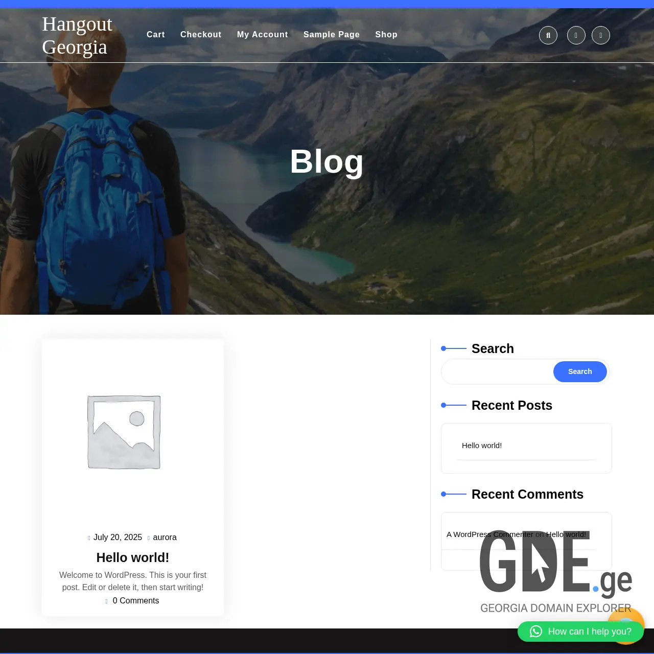 Screenshot of the site hangout.ge at 2026-01-08