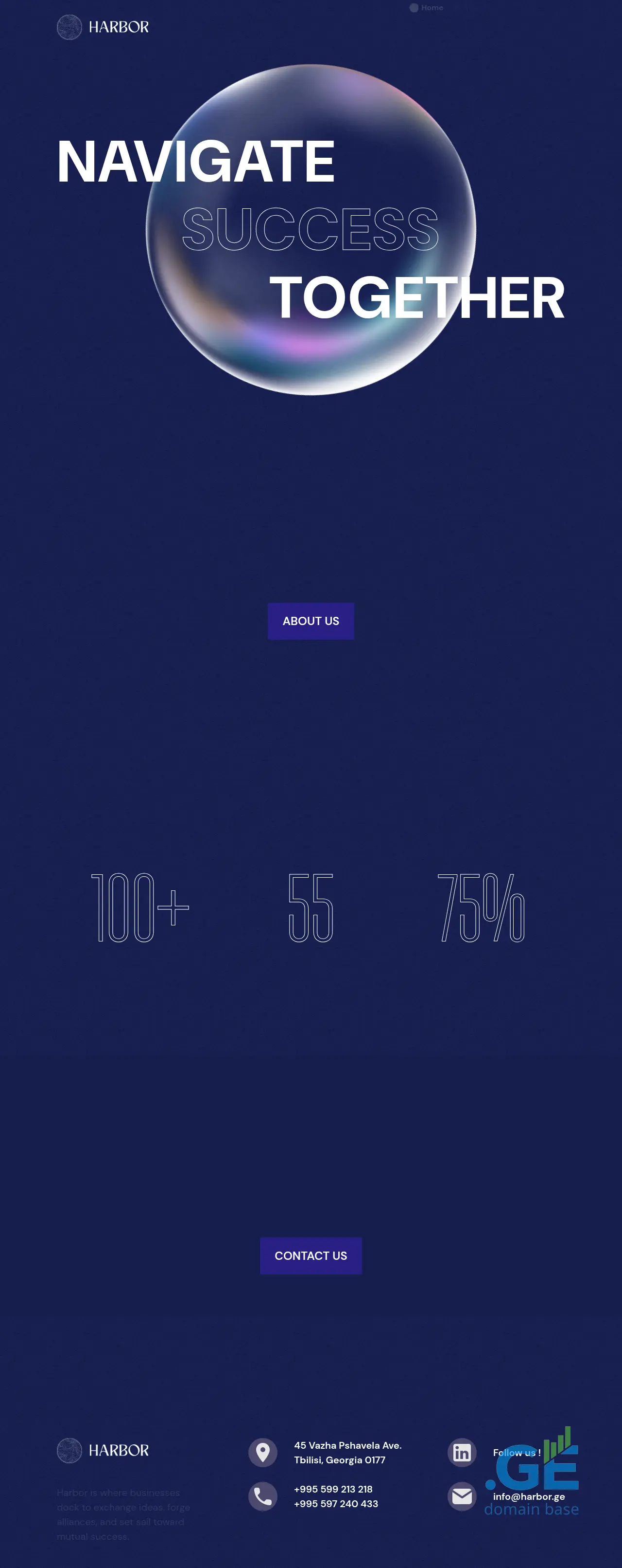 Screenshot of the site harbor.ge