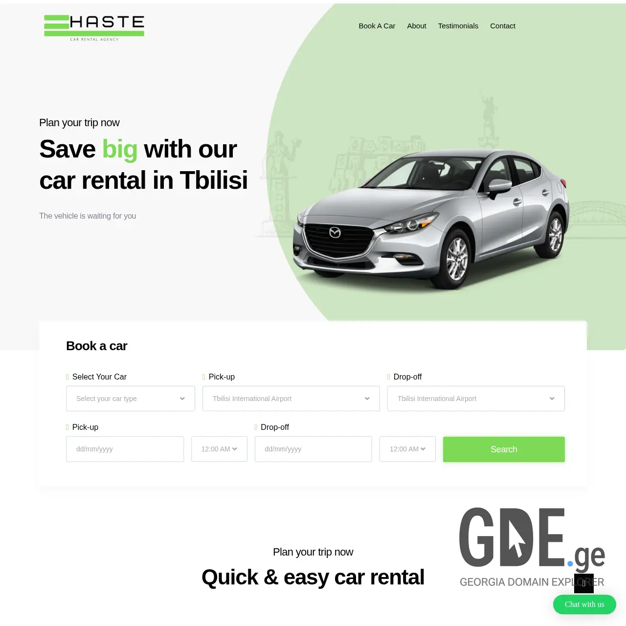 Screenshot of the site haste.ge at 2025-12-09