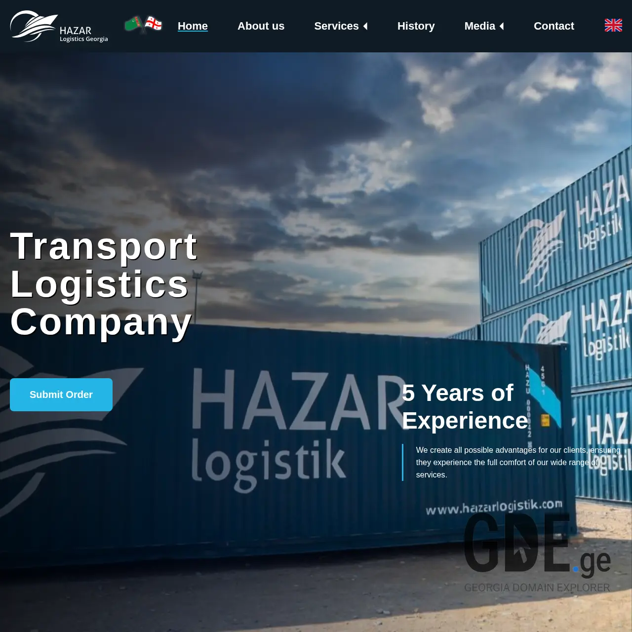 Screenshot of the site hazarlogistics.ge at 2025-12-10