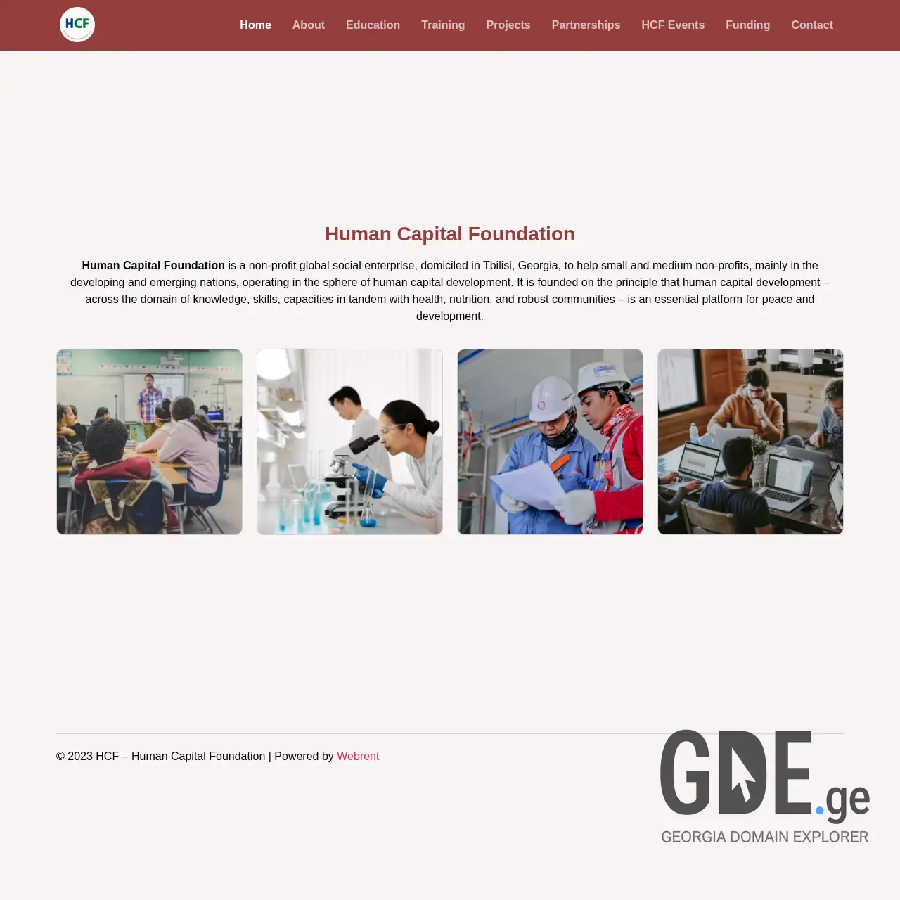 Screenshot of the site hcf.ge at 2025-12-09