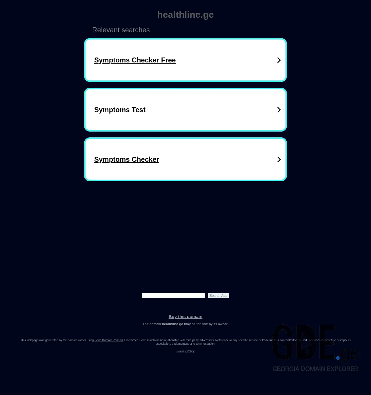 Screenshot of the site healthline.ge at 2025-11-30