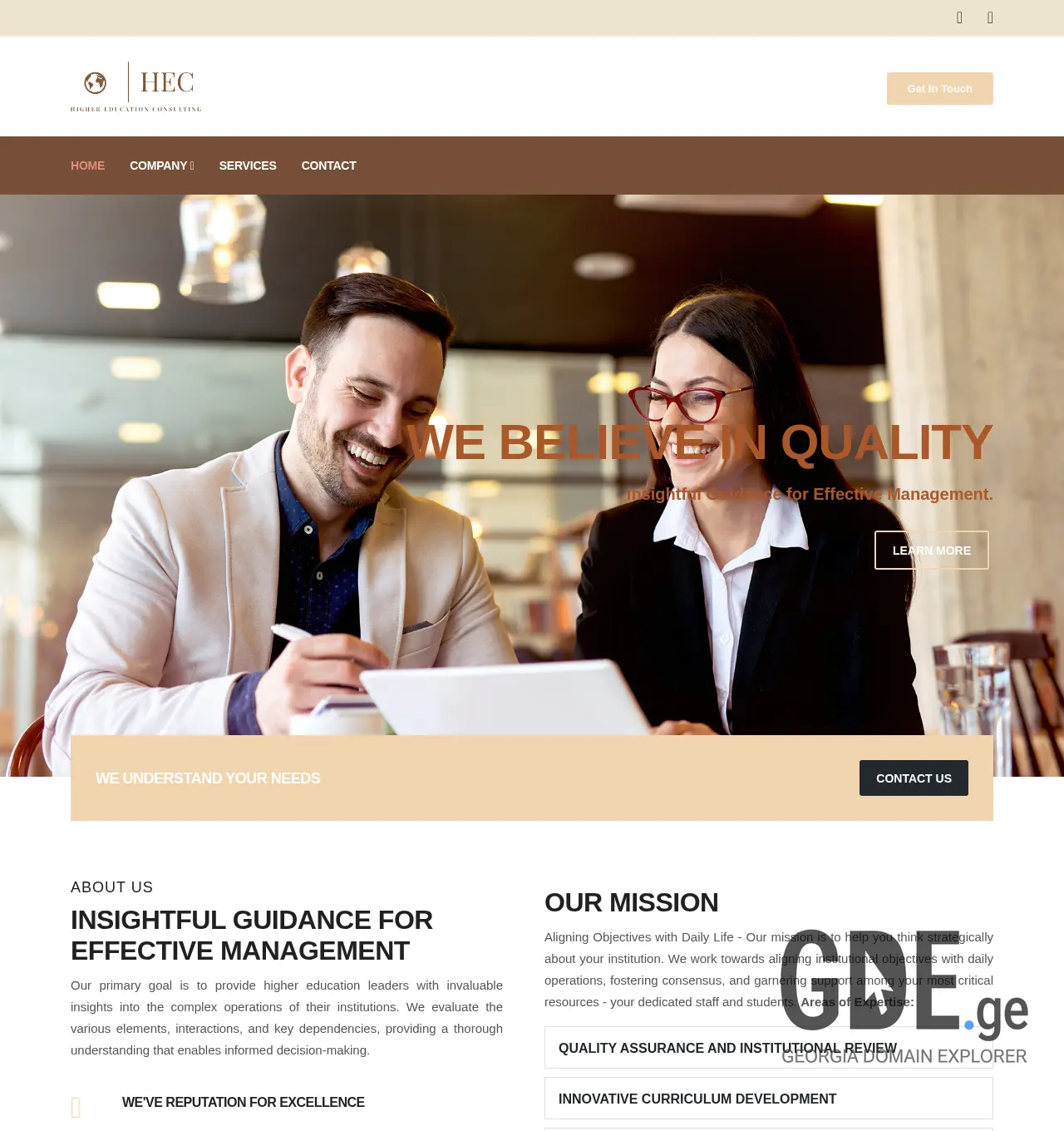 Screenshot of the site hec.ge at 2025-12-02