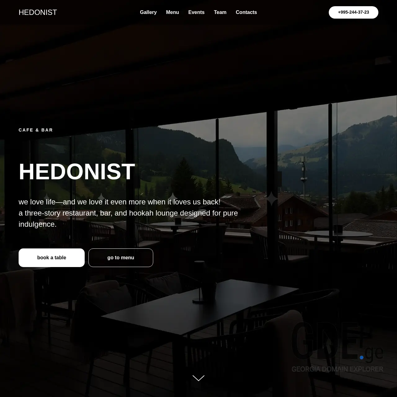Screenshot of the site hedonist.ge at 2026-01-28