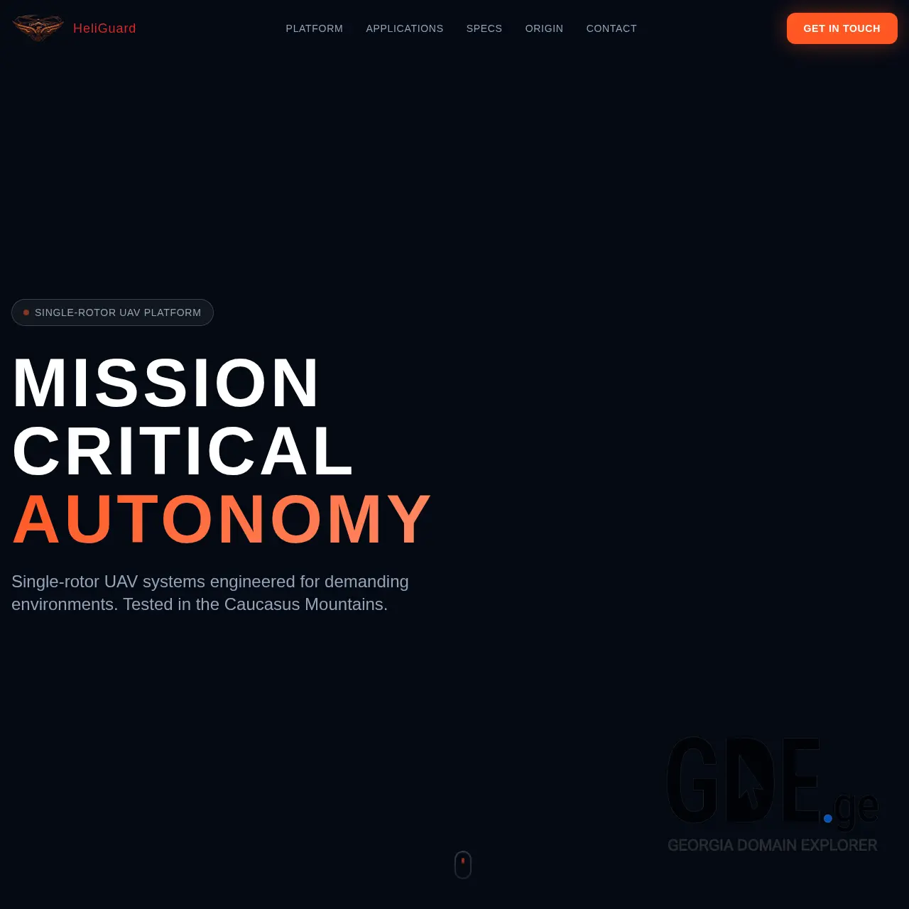 Screenshot of the site heliguard.ge at 2025-12-09