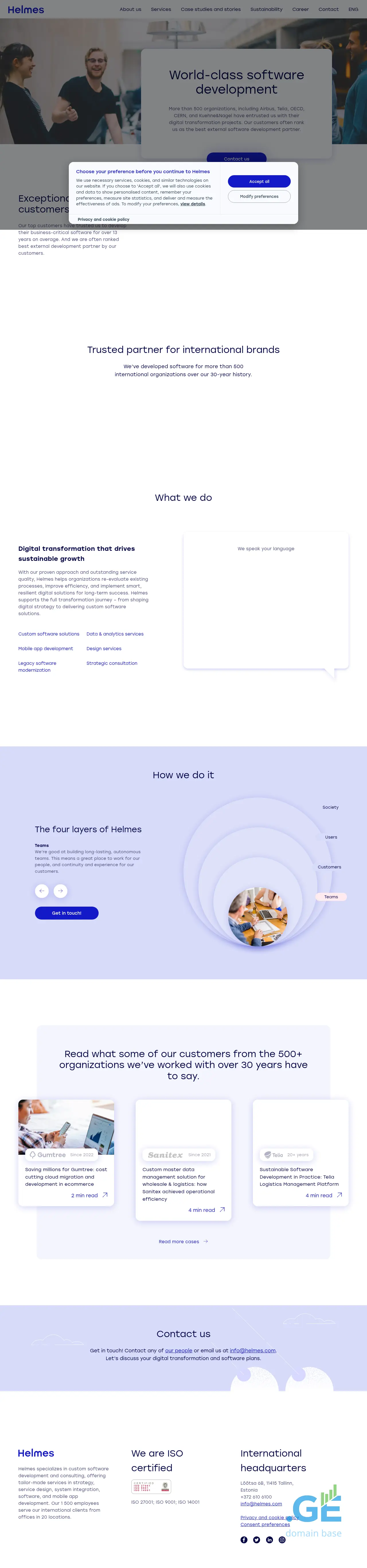 Screenshot of the site helmes.ge at 2025-10-07