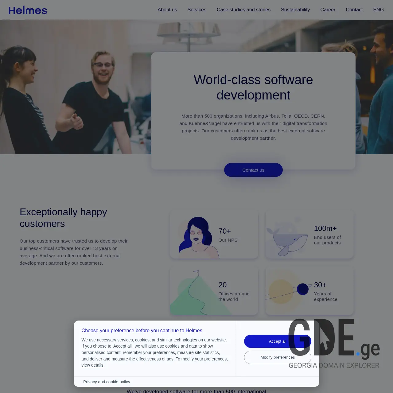 Screenshot of the site helmes.ge at 2025-12-10
