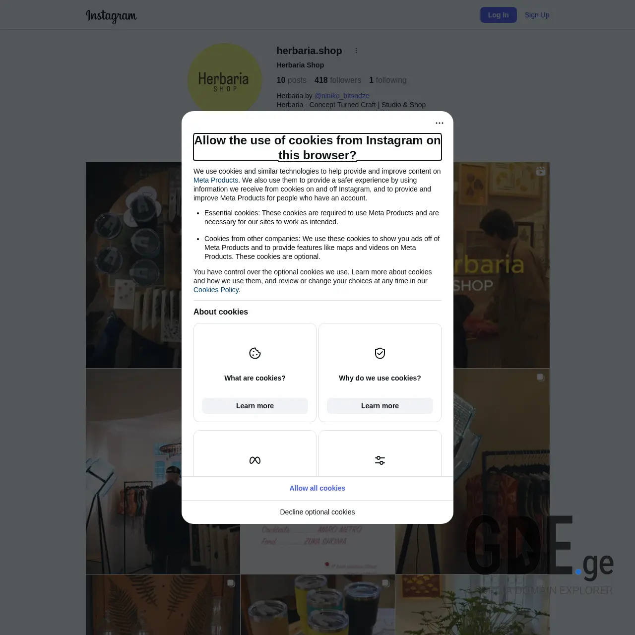 Screenshot of the site herbaria.ge at 2025-12-10