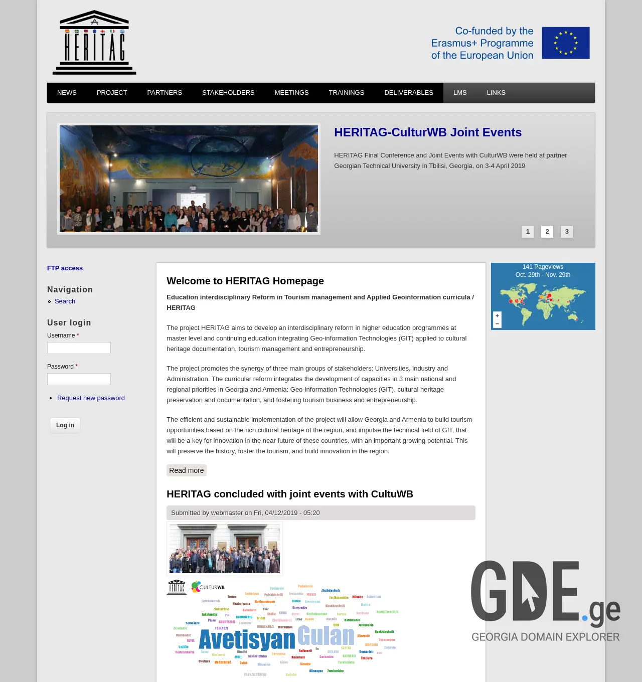 Screenshot of the site heritag.ge at 2025-11-29