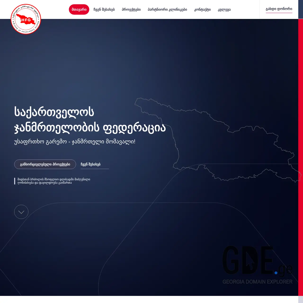 Screenshot of the site hfg.ge at 2025-12-10