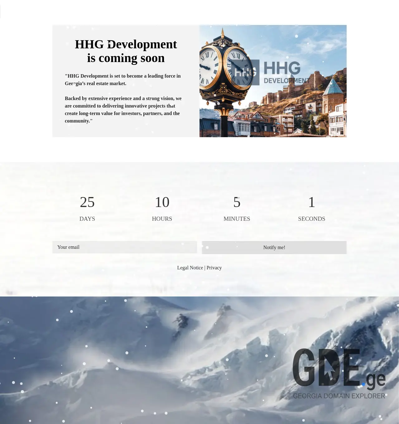 Screenshot of the site hhgdevelopment.ge at 2025-12-06