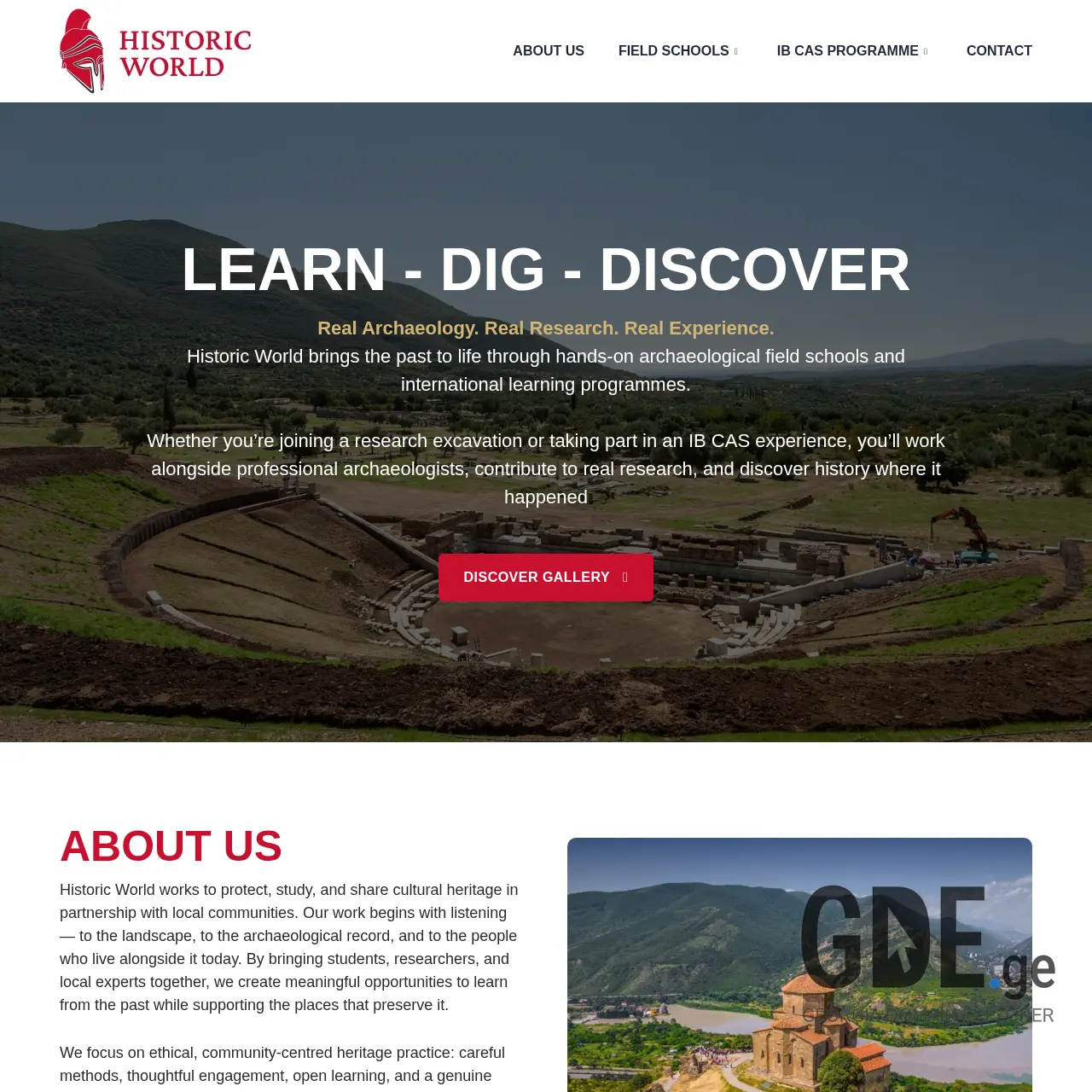 Screenshot of the site historicworld.ge at 2025-12-24