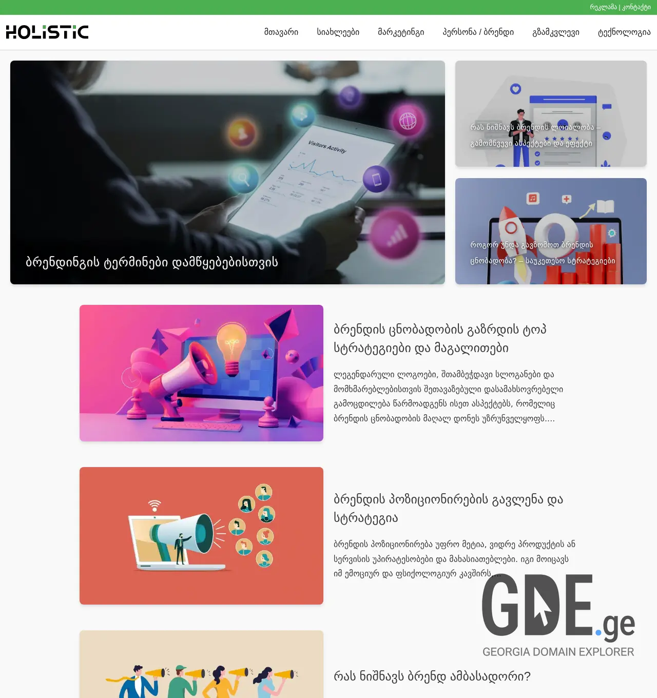 Screenshot of the site holistic.ge at 2025-11-30
