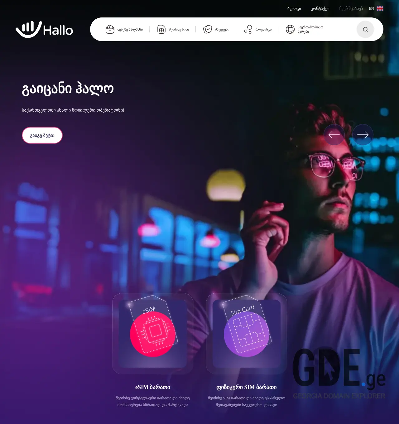 Screenshot of the site hollo.ge at 2025-11-30