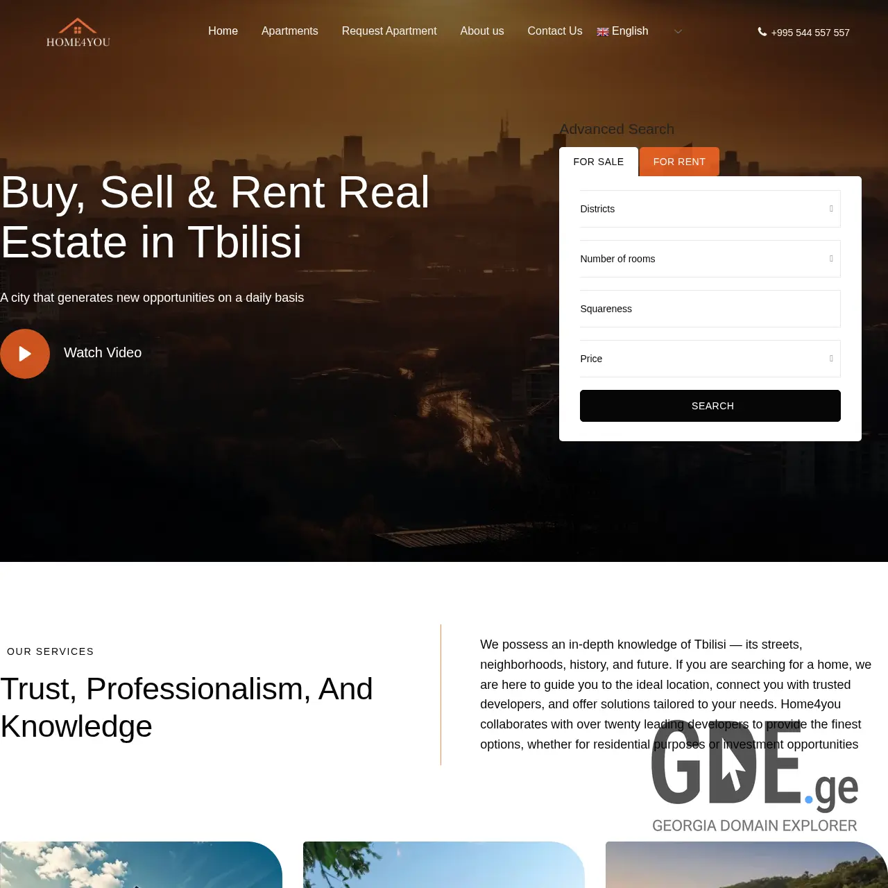 Screenshot of the site home4you.ge at 2025-12-10