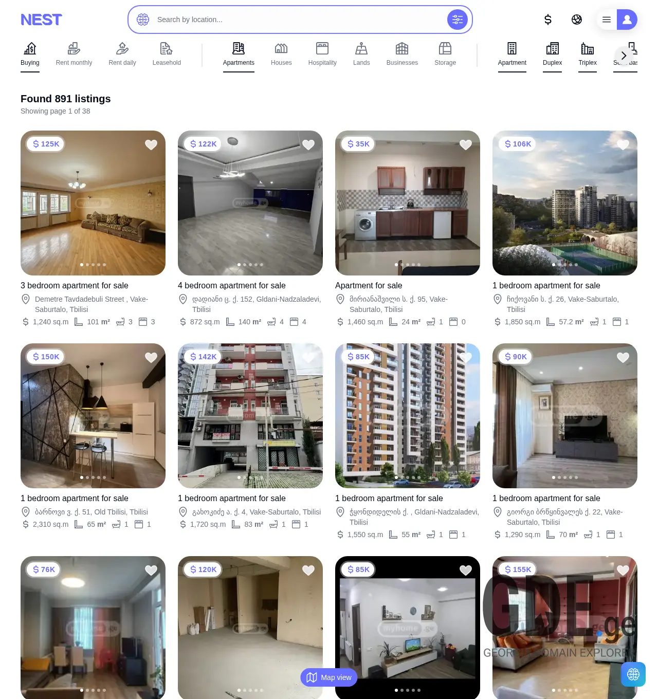 Screenshot of the site homespot.ge at 2025-12-02