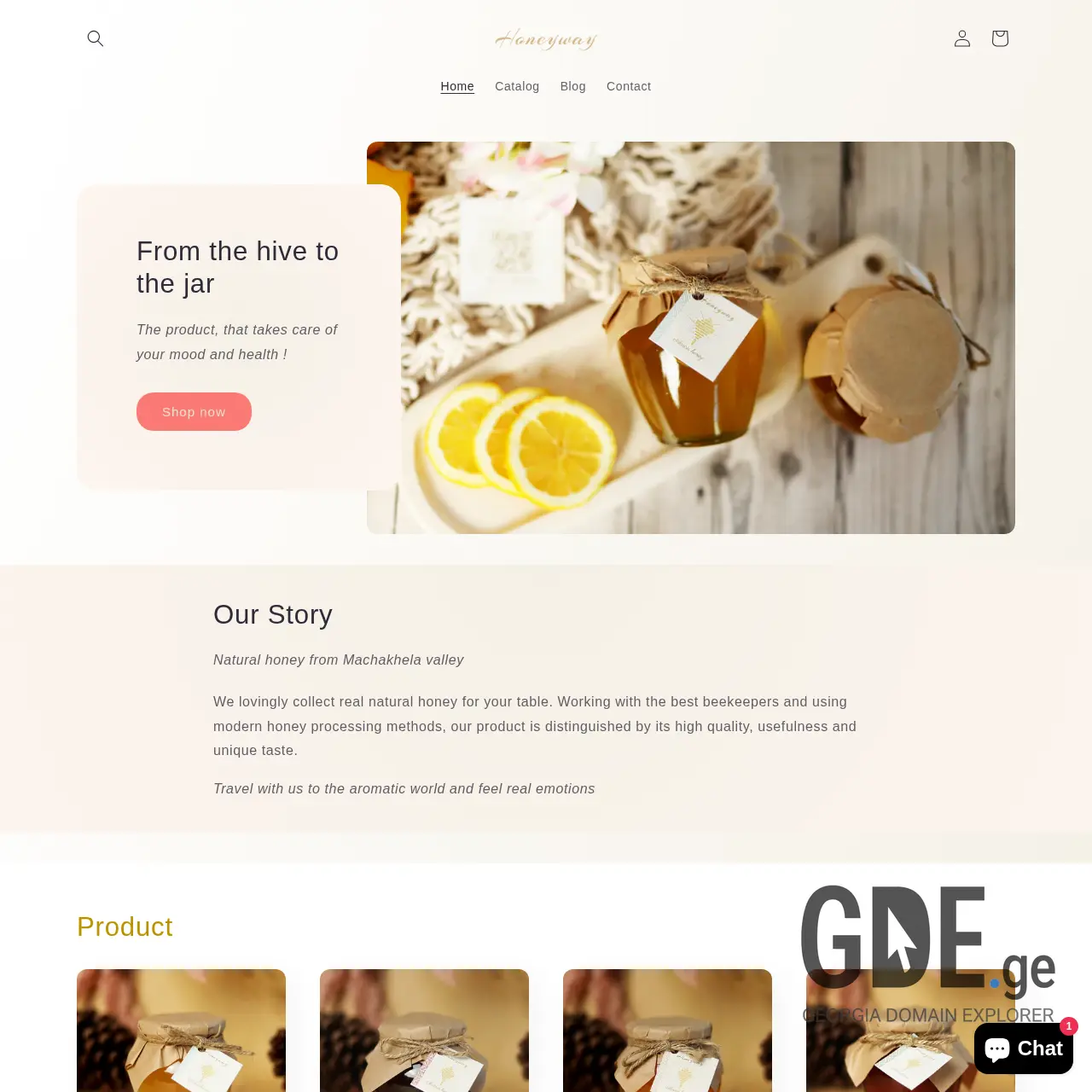 Screenshot of the site honeyway.ge at 2025-12-10