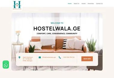 Screenshot of hostelwala.ge