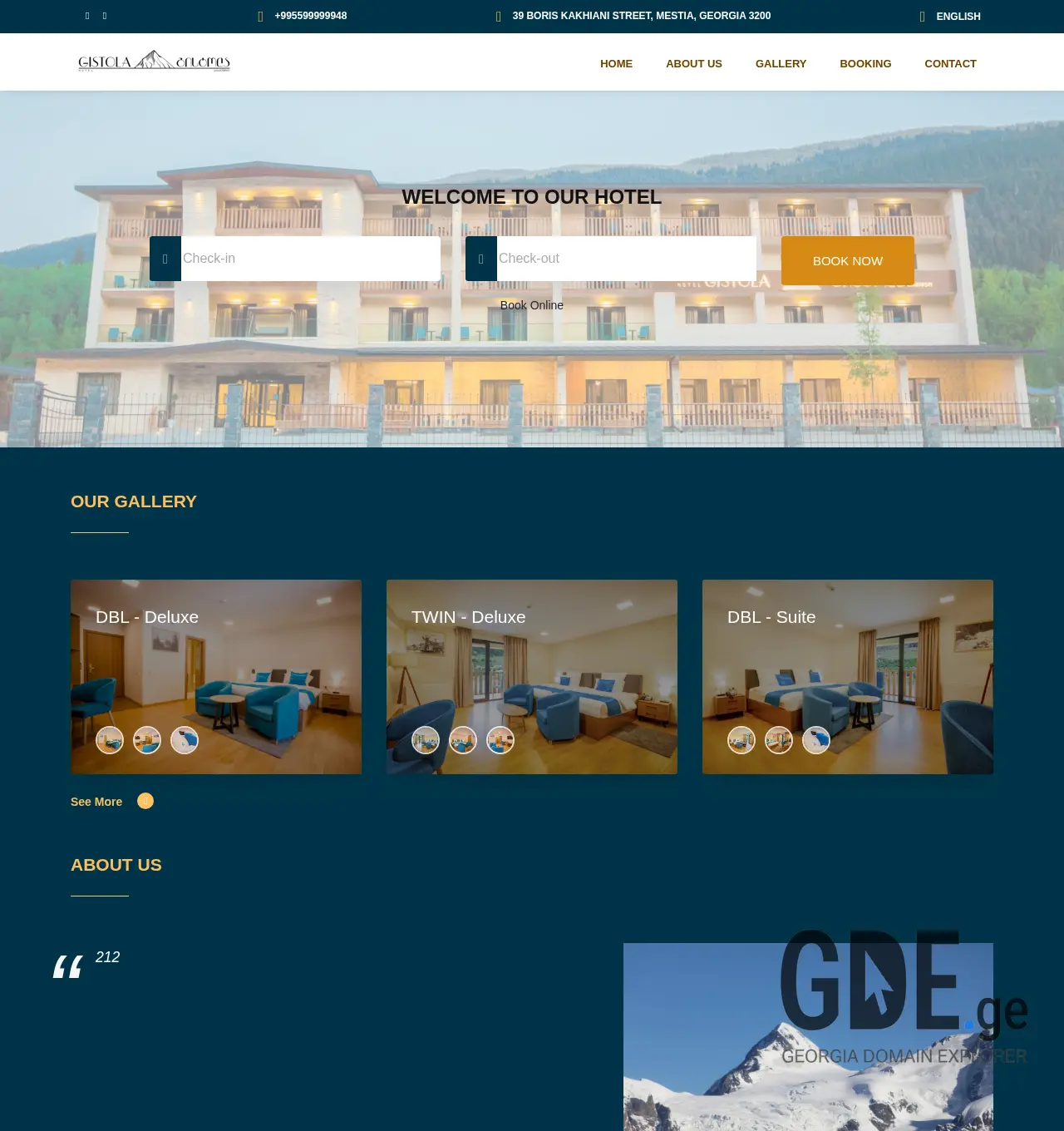 Screenshot of the site hotel-gistola.ge at 2025-11-30