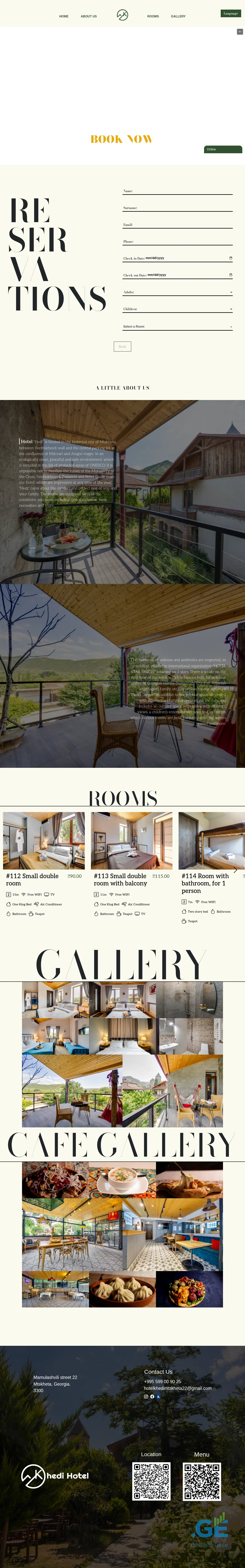 Screenshot of the site hotelcafehedi.ge at 2025-10-07