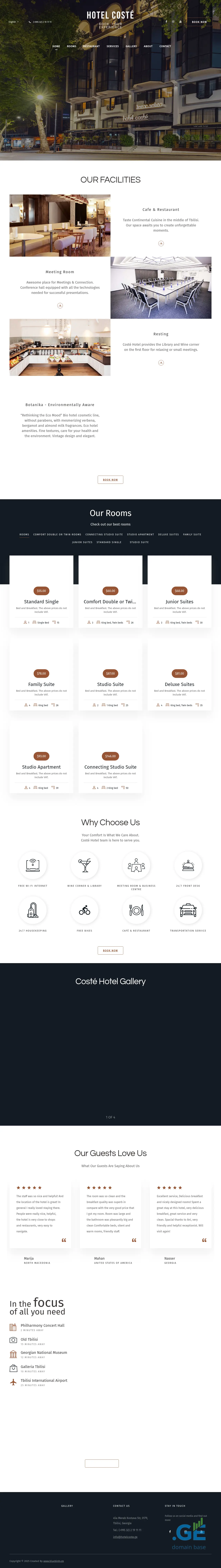 Screenshot of the site hotelcoste.ge