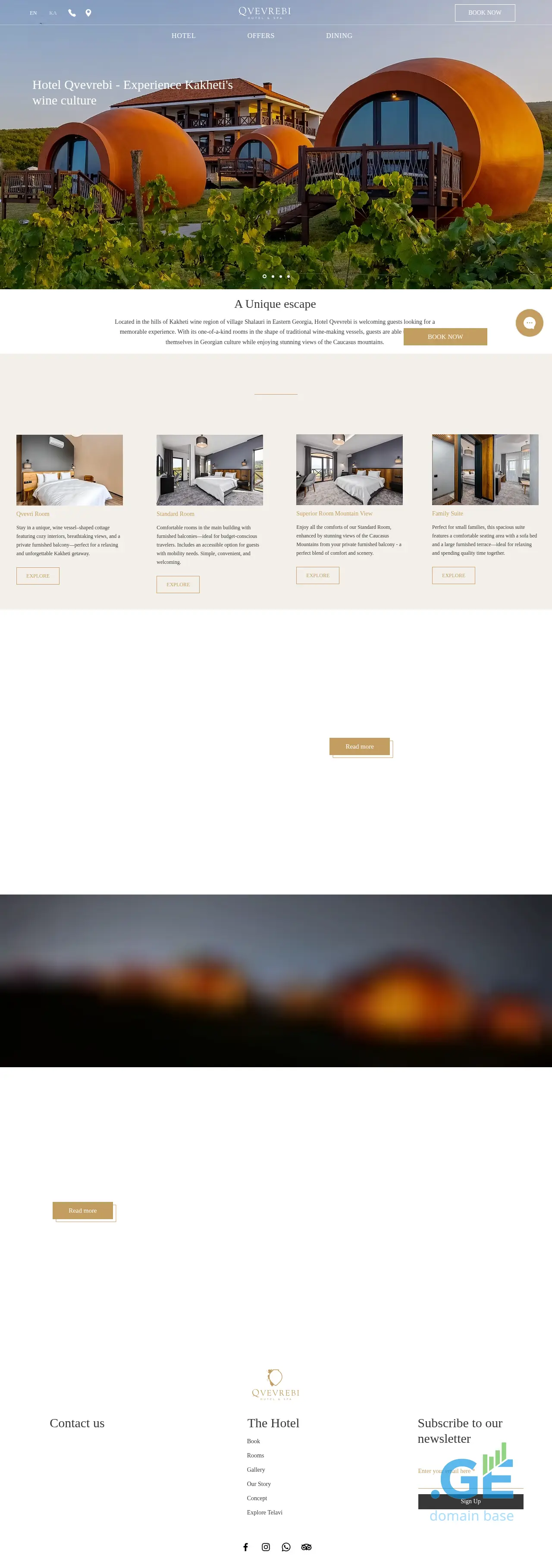 Screenshot of the site hotelqvevrebi.ge at 2025-10-07