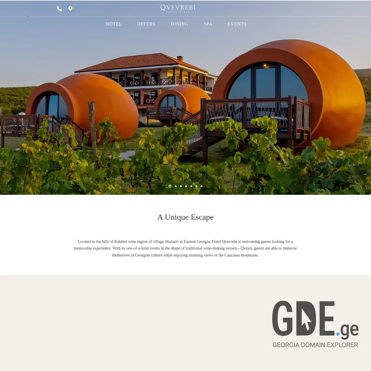 Screenshot of the site hotelqvevrebi.ge at 2025-12-10