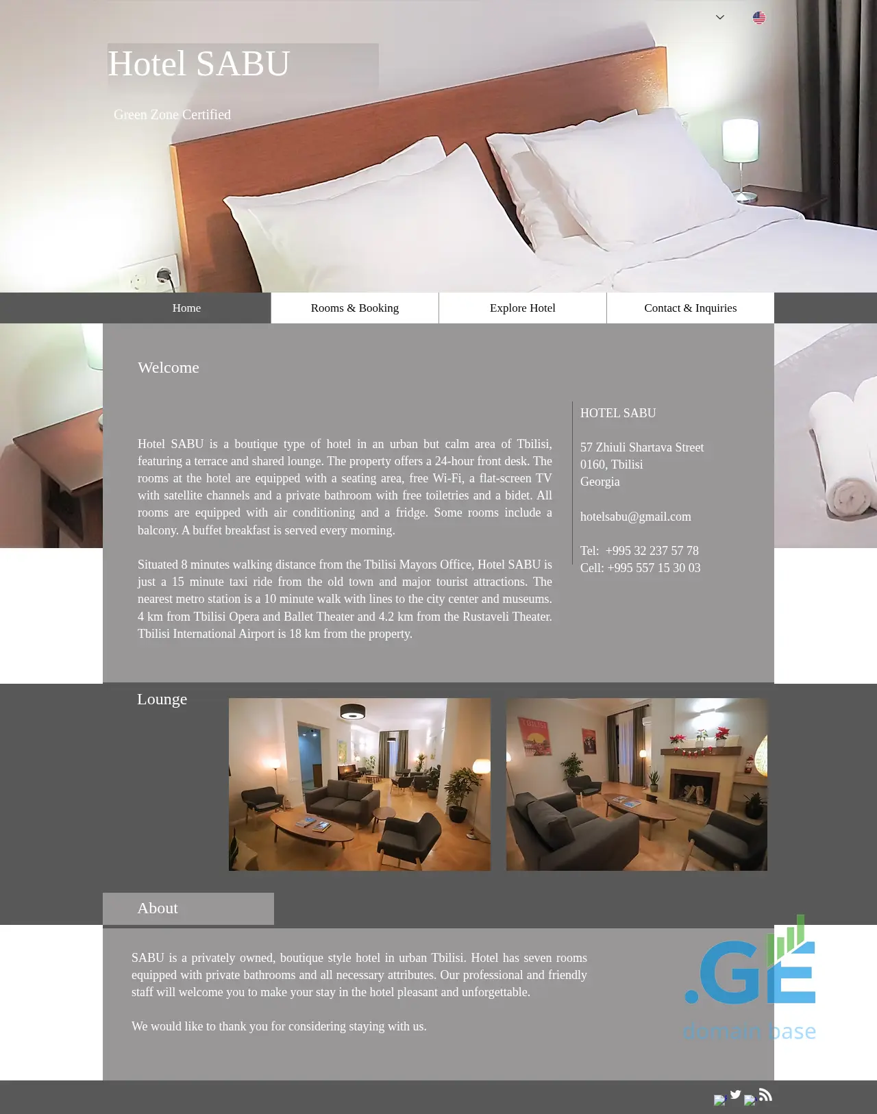 Screenshot of the site hotelsabu.ge