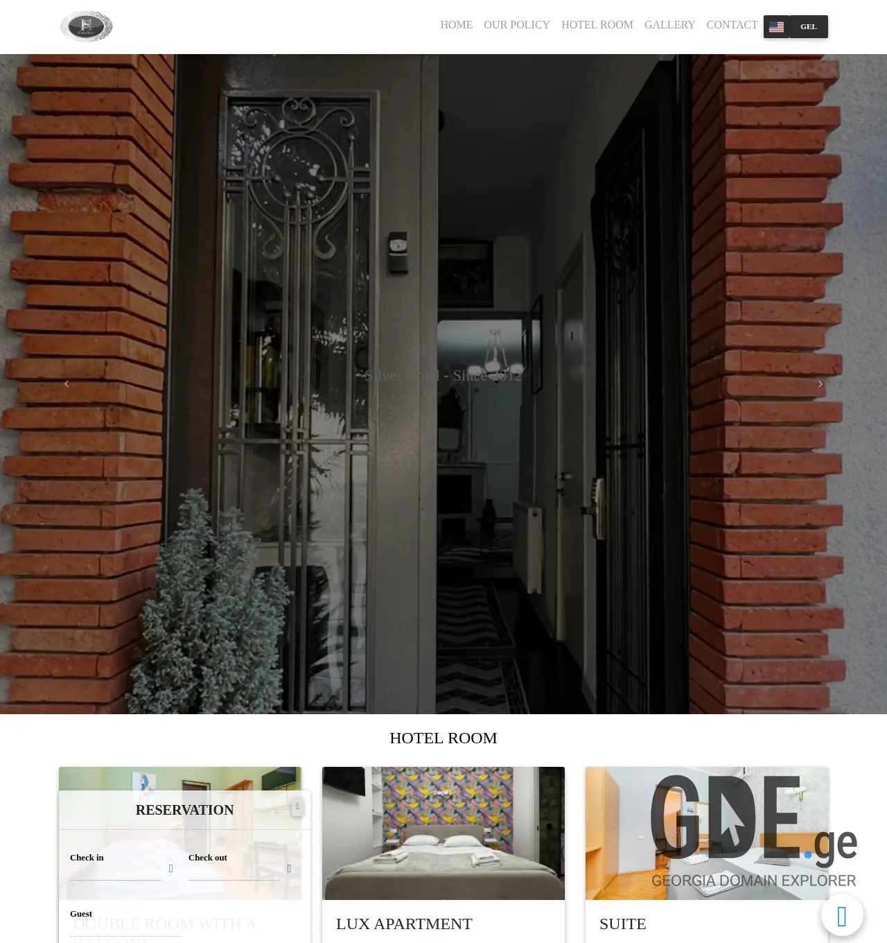 Screenshot of the site hotelsilver.ge at 2025-11-29