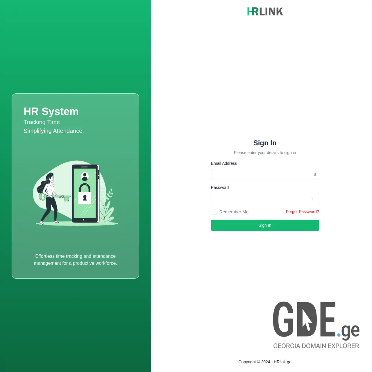 Screenshot of the site hrlink.ge at 2025-12-10